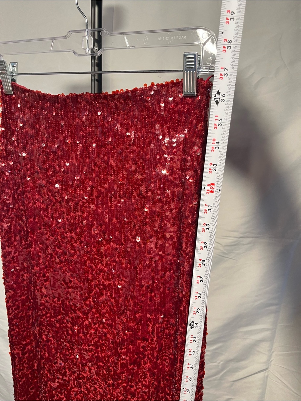 Zara Red Sequin Co-ord Set - strappy crop top and a high-waisted midi skirt XS - Picture 6 of 12